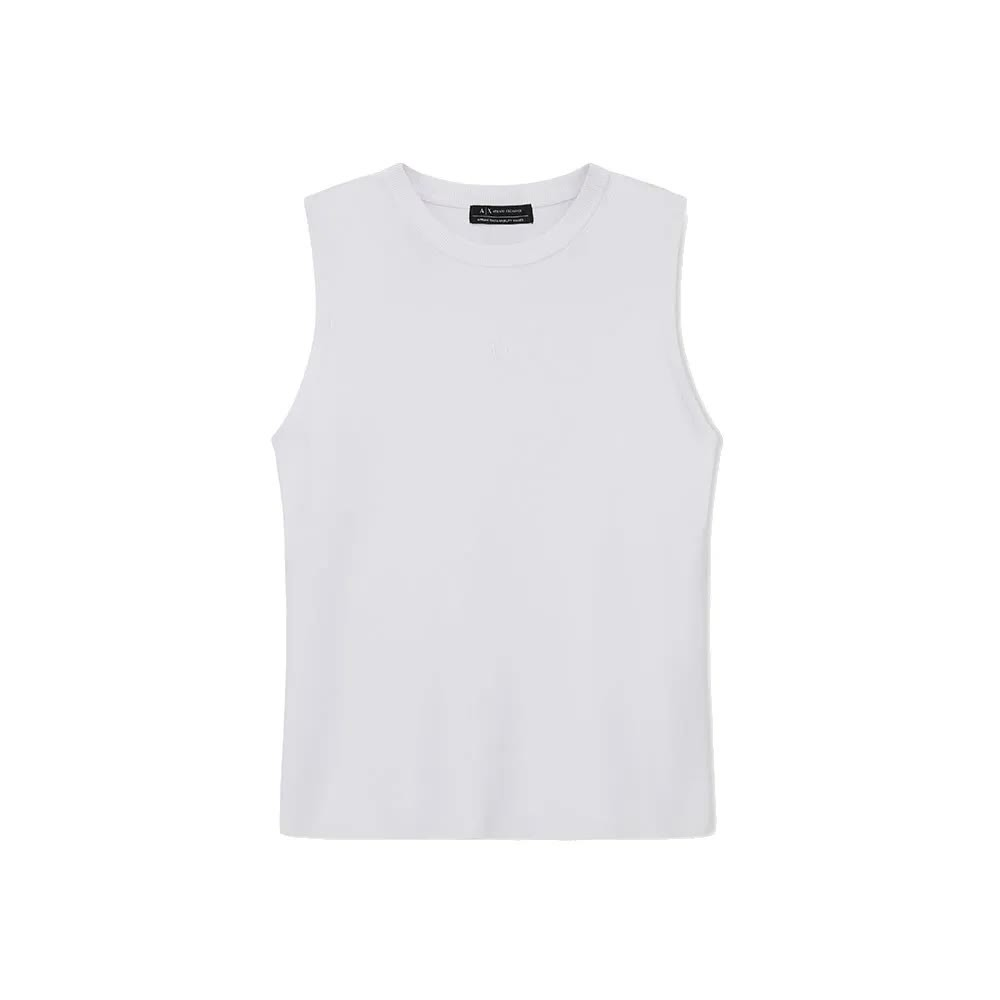 Armani Exchange Armani Exchange Kadın Normal Kalıp AX Logo İşlemeli Yuvarlak Yakalı Beyaz Atlet XW001448 AF10352-U0002