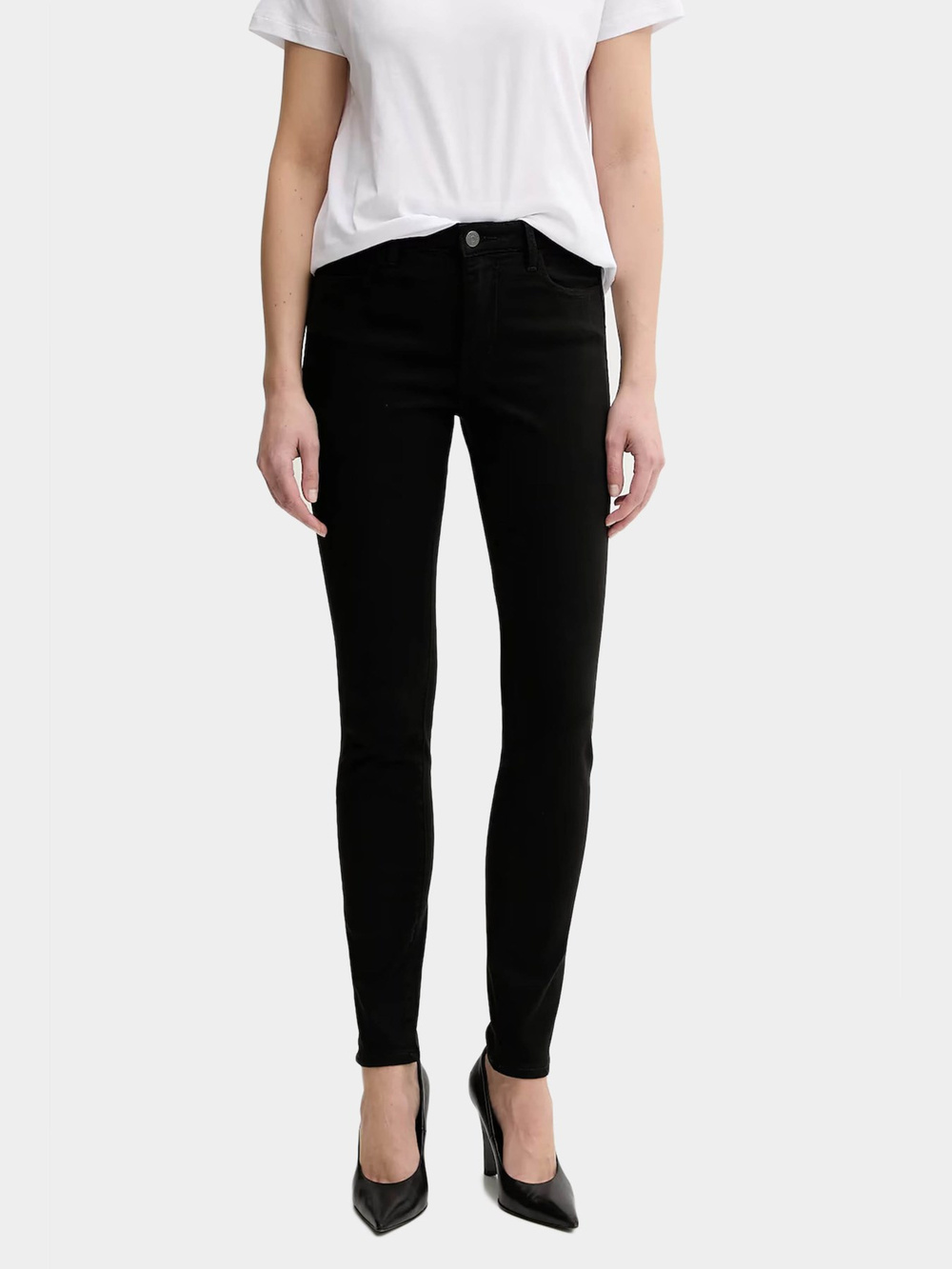 Armani Exchange Armani Exchange Kadın Normal Bel Dar Paça Slim Fit Denim Kumaş Siyah Jeans XW000123 AF12862-UC001