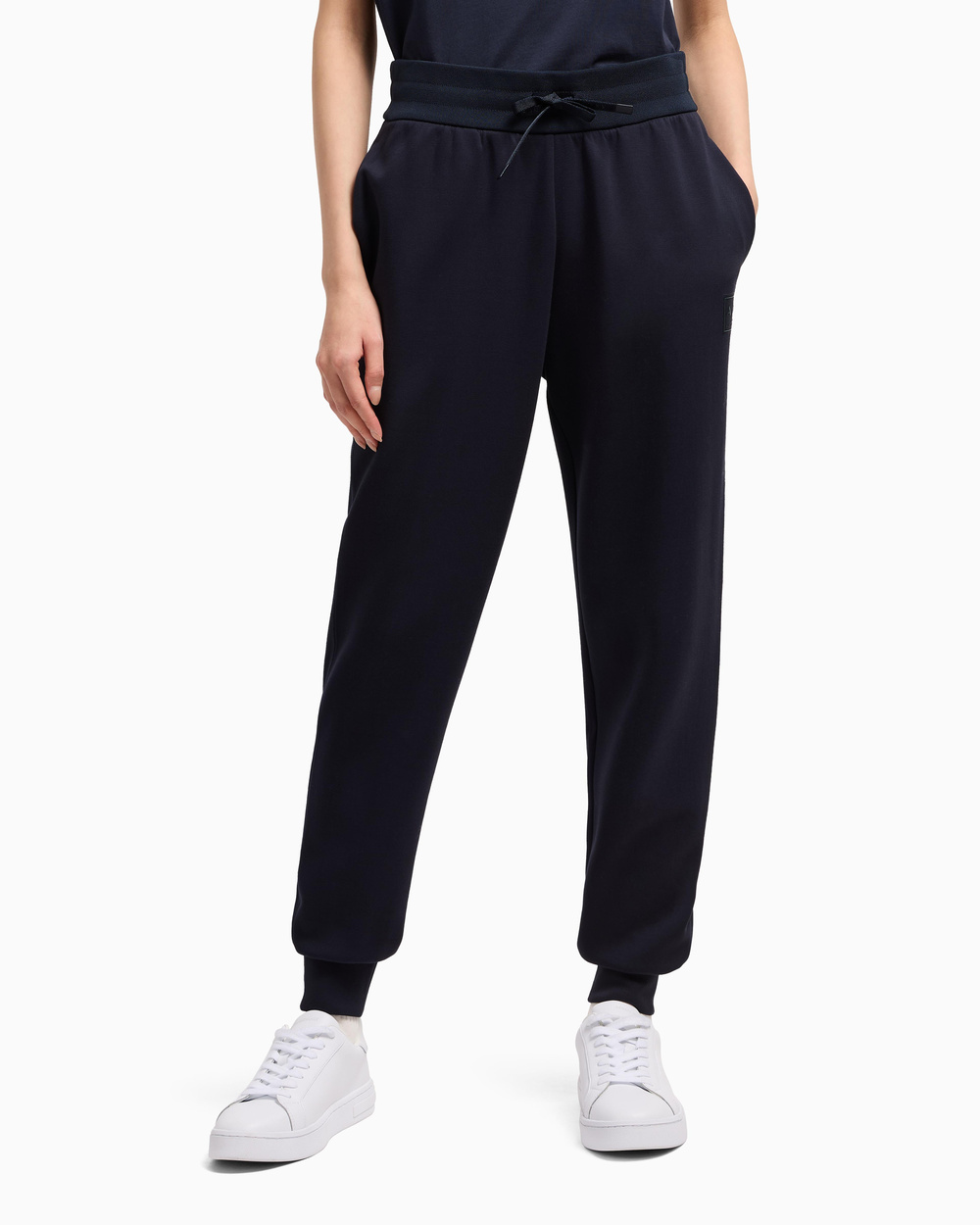 ARMANI EXCHANGE Armani Exchange Kadın Normal Kalıp Beli ve Paçası Lastikli Dokulu AX Logolu Lacivert Eşofman Altı XW000507 AF12819-UB100