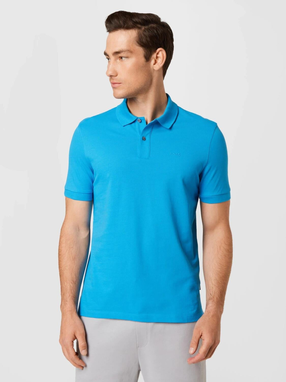 BOSS BOSS Erkek Pamuklu Polo Yakalı Düğme Kapamalı Kısa Kollu Mavi1 Polo Yaka T-Shirt 50468301-439