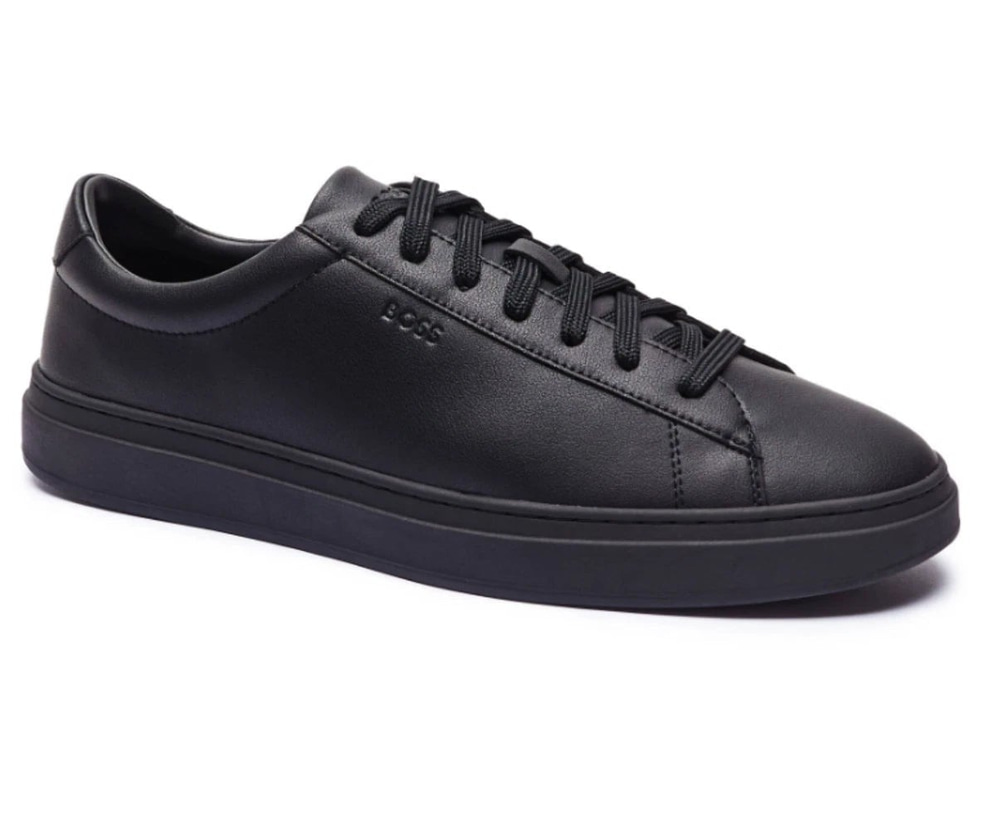 BOSS  BOSS Erkek Şerit Dikiş Detaylı Hakiki Deri Siyah1 Sneaker 50552853-005