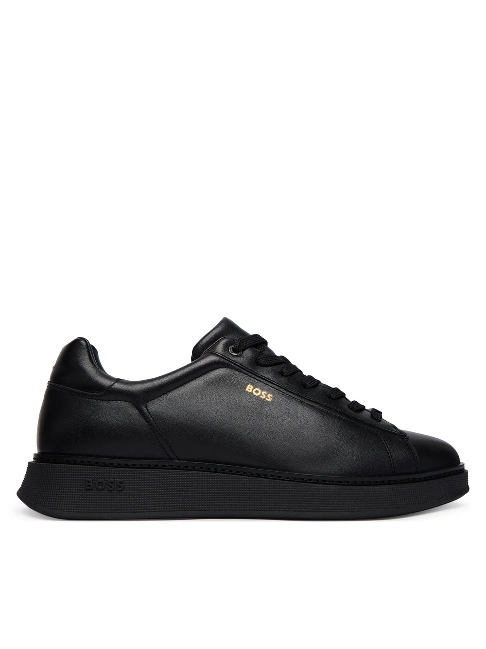 BOSS  BOSS Erkek Yumuşak Süet Deri Bağcıklı Süper Hafif Dış Taban Siyah Sneaker 50568773-005