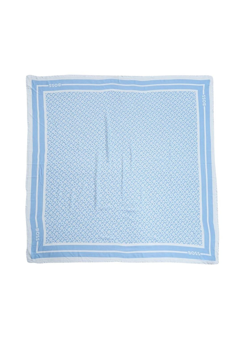 BOSS BOSS Kadın Kare Desenli Dokuma Kumaş Pamuklu Mavi Şal & Eşarp & Fular 50521800-450