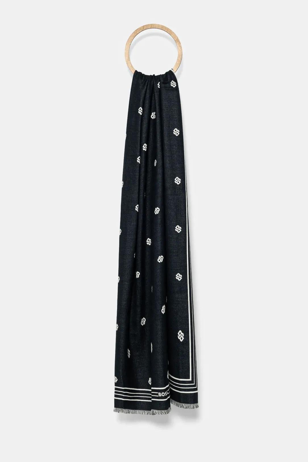 BOSS BOSS Kadın Logo Desenli Düz Kumaş Lacivert Şal & Eşarp & Fular 50535789-406