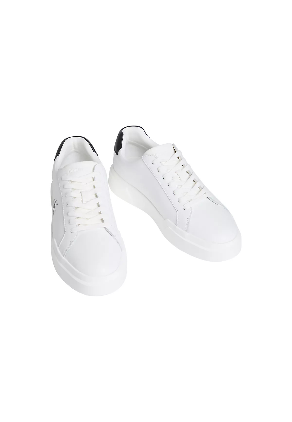 Calvin Klein Calvin Klein Erkek Logo Kabartmalı Düşük Bilekli %100 Deri Beyaz1 Sneaker YM0YM01344-06X