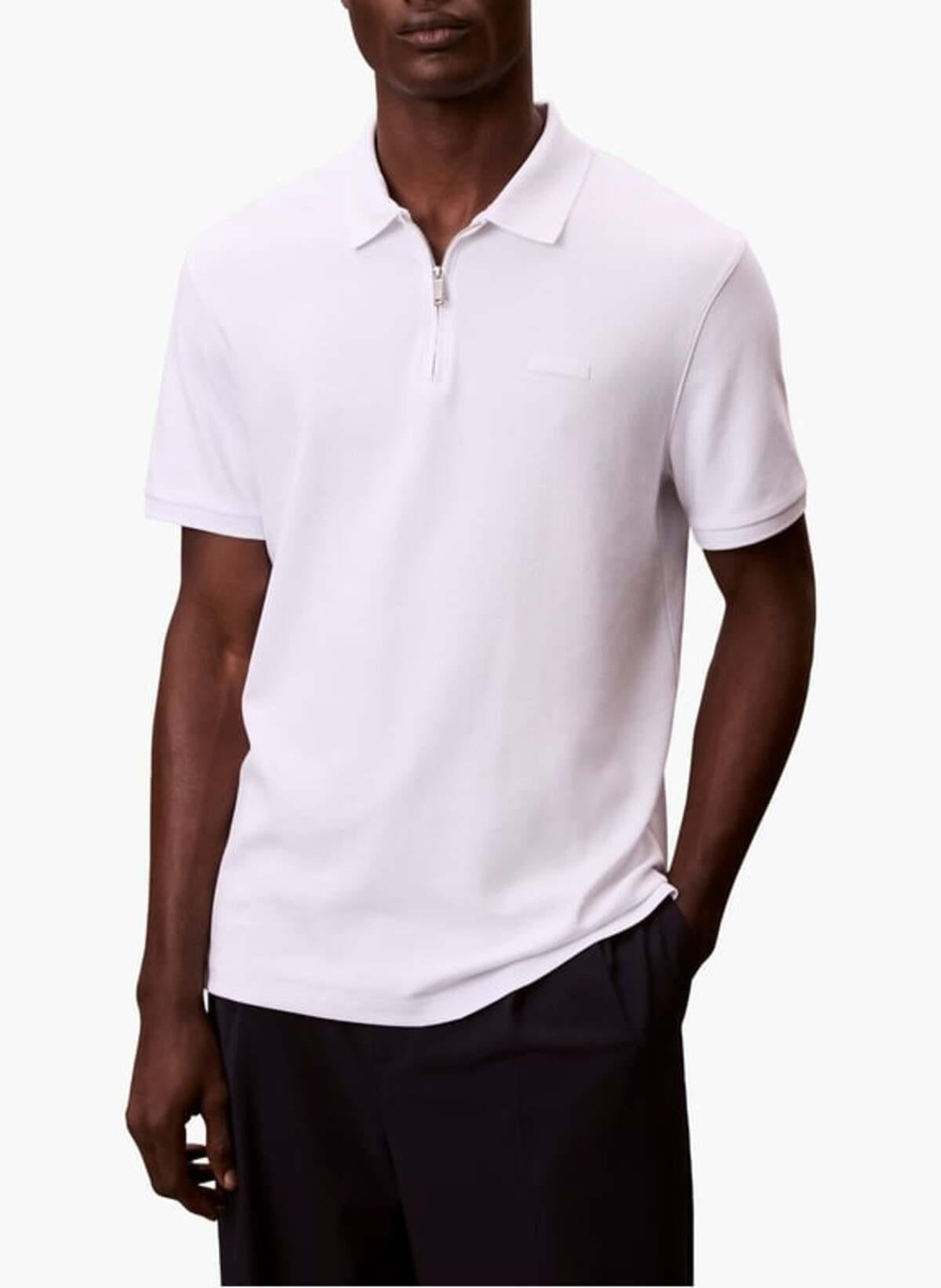 Calvin Klein Calvin Klein Erkek Pamuklu Regular Fit Uzun Kollu Polo Yaka Beyaz T-Shirt LV04LE255G-YAF