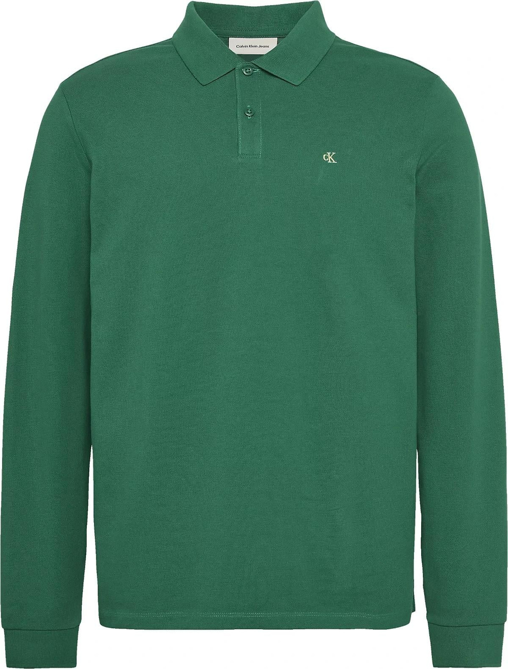 Calvin Klein Calvin Klein Erkek Uzun Kol Regular Fit Düğme Kapama Yeşil Polo Yaka T-Shirt LV04RE201G-2ES