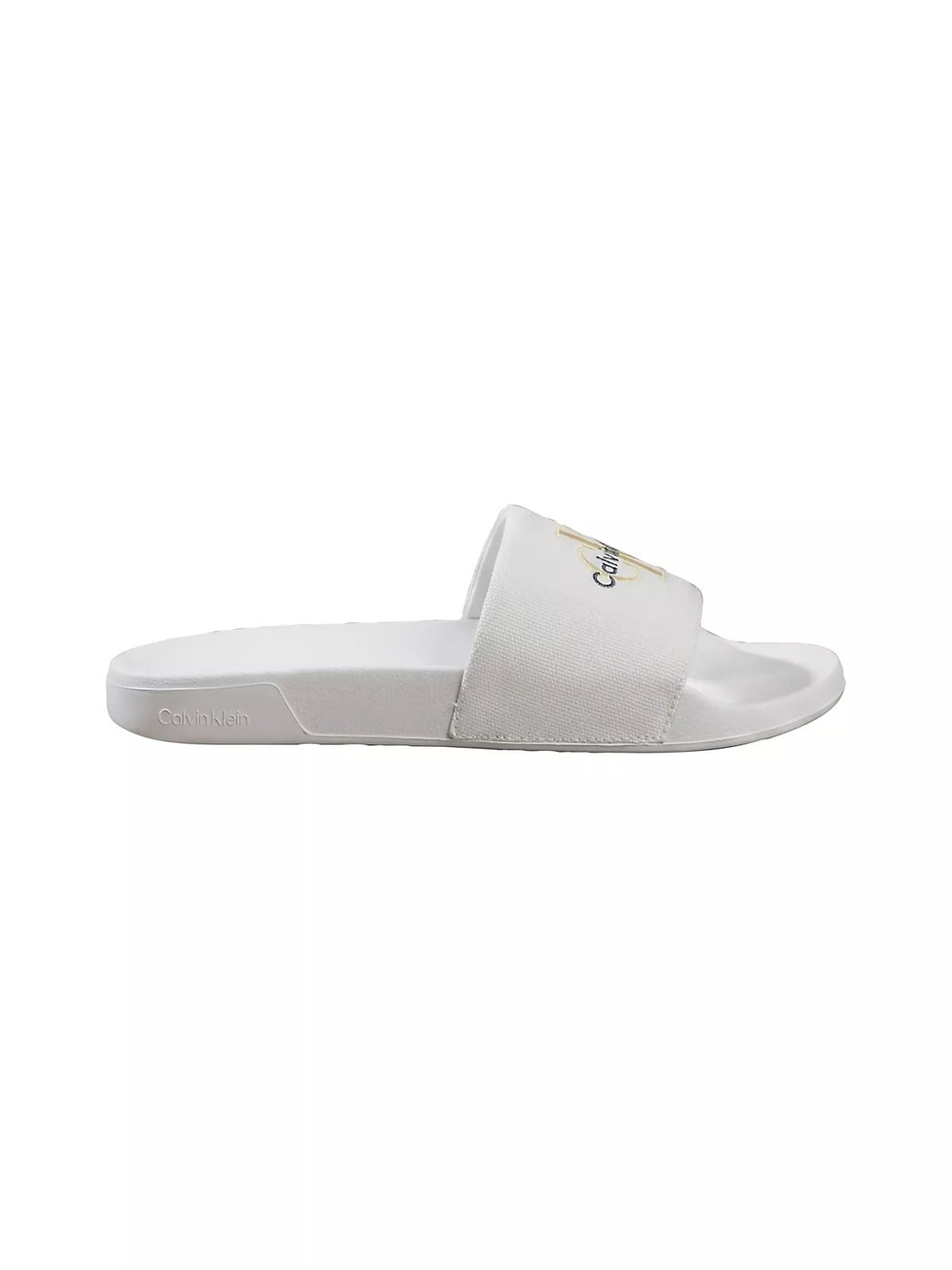 Calvin Klein Calvin Klein Kadın %100 Deri Rahat Taban CK Logolu Beyaz Terlik HW0HW02958-05U