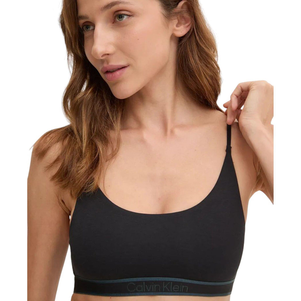 Calvin Klein Calvin Kleın Kadın Askılı Marka Logolu Pamuklu Siyah Bralet 000QF7957E-UB1