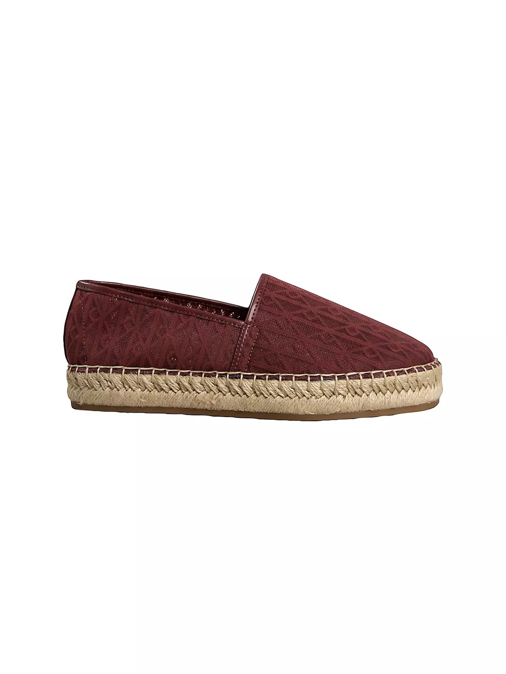 Calvin Klein Calvin Klein Kadın Dikiş Detaylı Düşük Bilekli Kanvas Bordo Espadril HW0HW03032-XB8