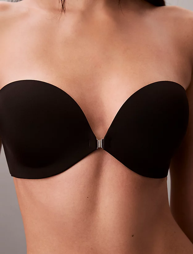 Calvin Klein Calvin Klein Kadın Göğsü Saran Ve Muhteşem Biir Push-up Etkisi Yaratan  İçten Destekli Askısız Siyah Sütyen LV00QF8413-UB1