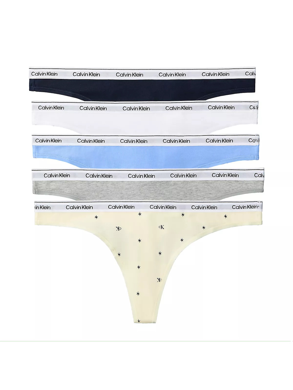 Calvin Klein Calvin Klein Kadın Logo İmzalı Elastik Bel Bantlı Pamuklu Beşli Paket Gri Külot LV00QD5221-3KW