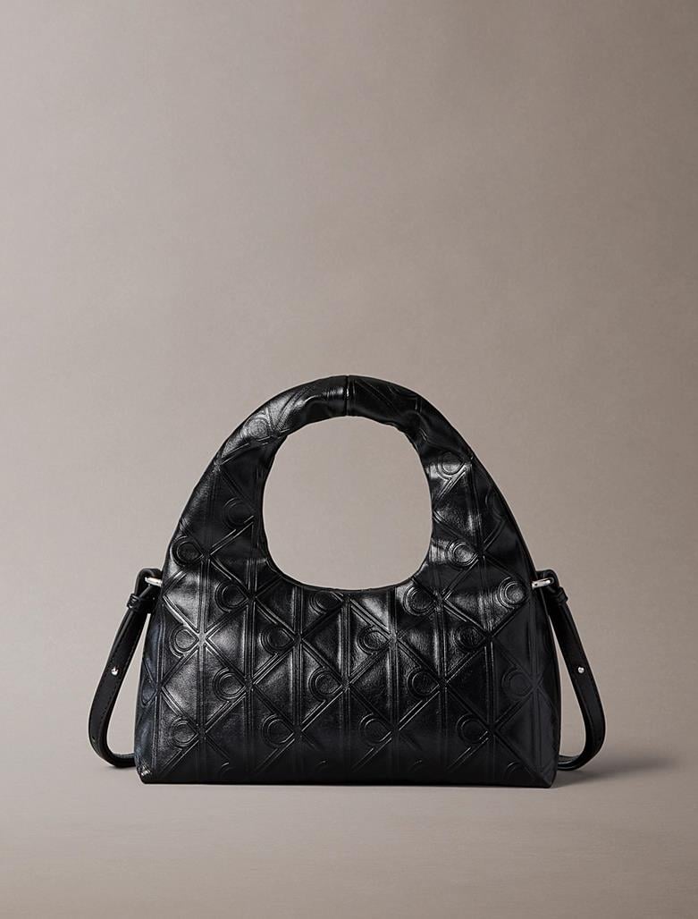 Calvin Klein Calvin Klein Kadın Logolu Fermuarlı Deri Günlük Kullanım Siyah Omuz Çantası LV04F3200G-001