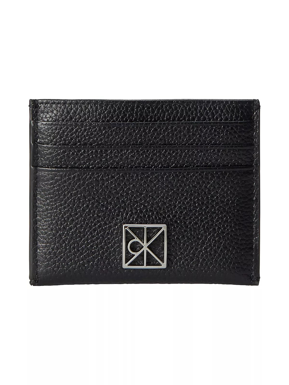 Calvin Klein Calvin Klein Kadın Metalik CK Logolu Hakiki Deri Siyah Kartlık LV04F1119G-UB1