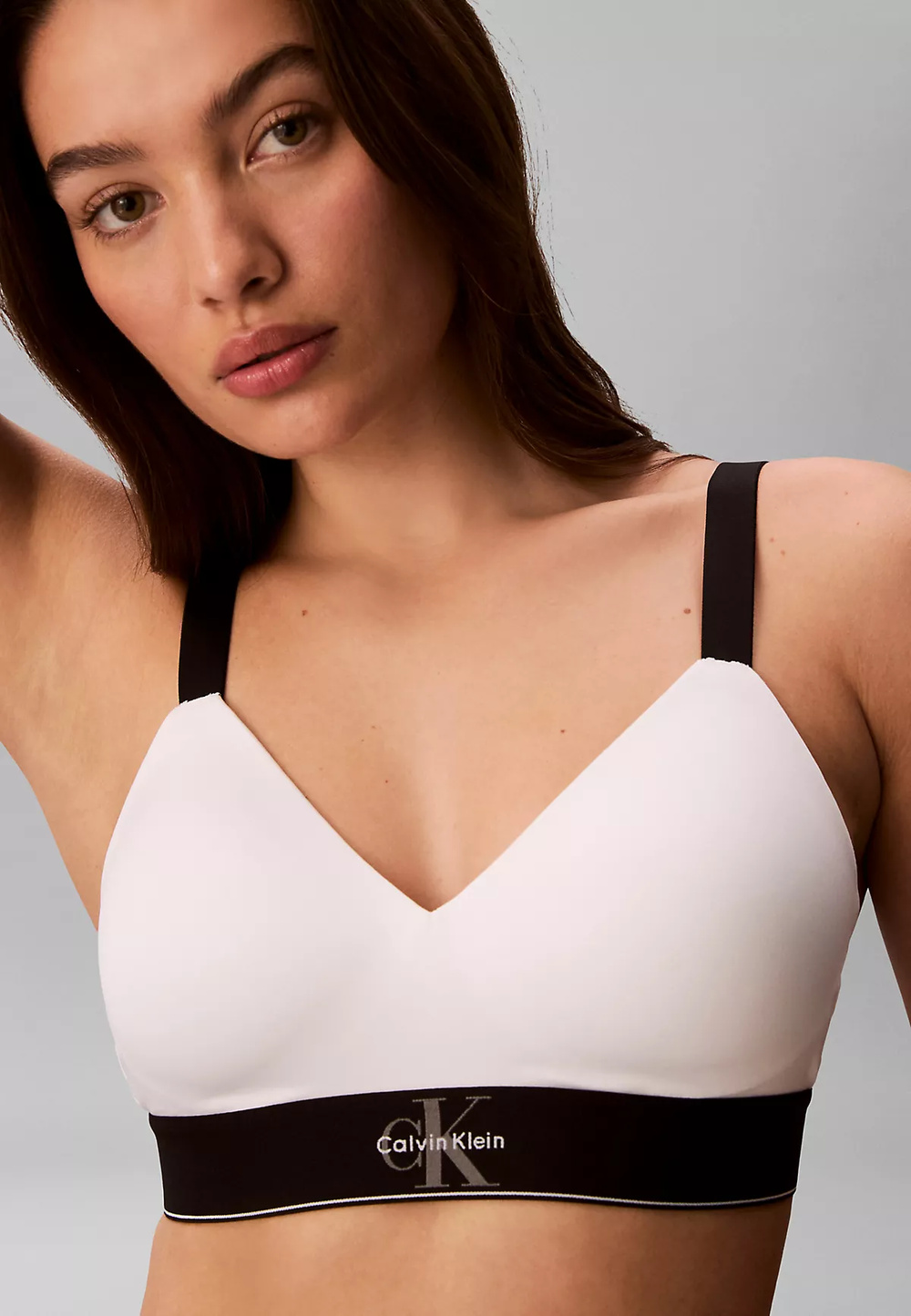 Calvin Klein Calvin Klein Kadın Pamuklu Elastik Logo Desenli Bel Bantlı Beyaz Büstiyer LV00QF8877-100