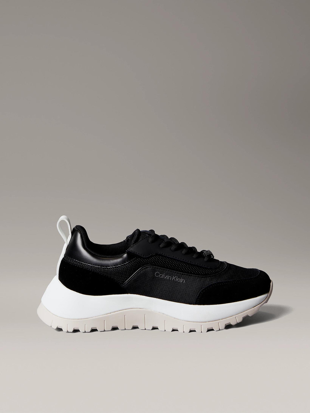 Calvin Klein Calvin Klein Kadın Rahat Yüksek Taban Süet Detaylı Siyah Sneaker HW0HW02487-0GM