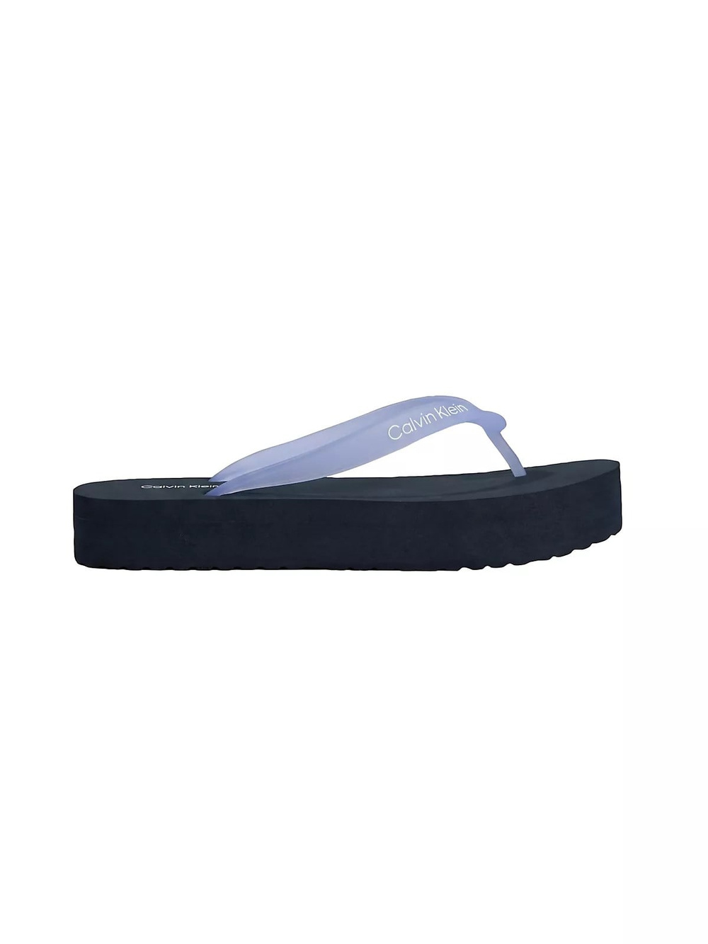 Calvin Klein Calvin Klein Kadın Rahat Taban Deri CK Desen Günlük Kullanım Mavi Terlik HW0HW03120-CIY