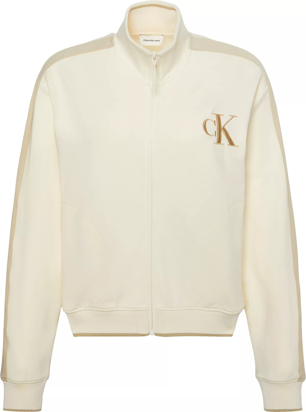 Calvin Klein Calvin Klein Kadın Uzun Kol Dik Yaka Fermuar Kapama Cep Detay Krem Ceket LV047E226G-YAC
