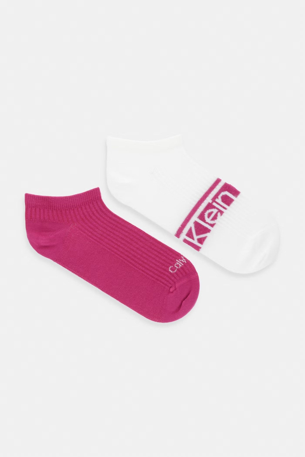 Calvin Klein Calvin Klein Kadın Yumuşak Pamuklu Logo Detaylı Düşük Bilekli İkili Paket Beyaz-Pembe Çorap C701238129-003