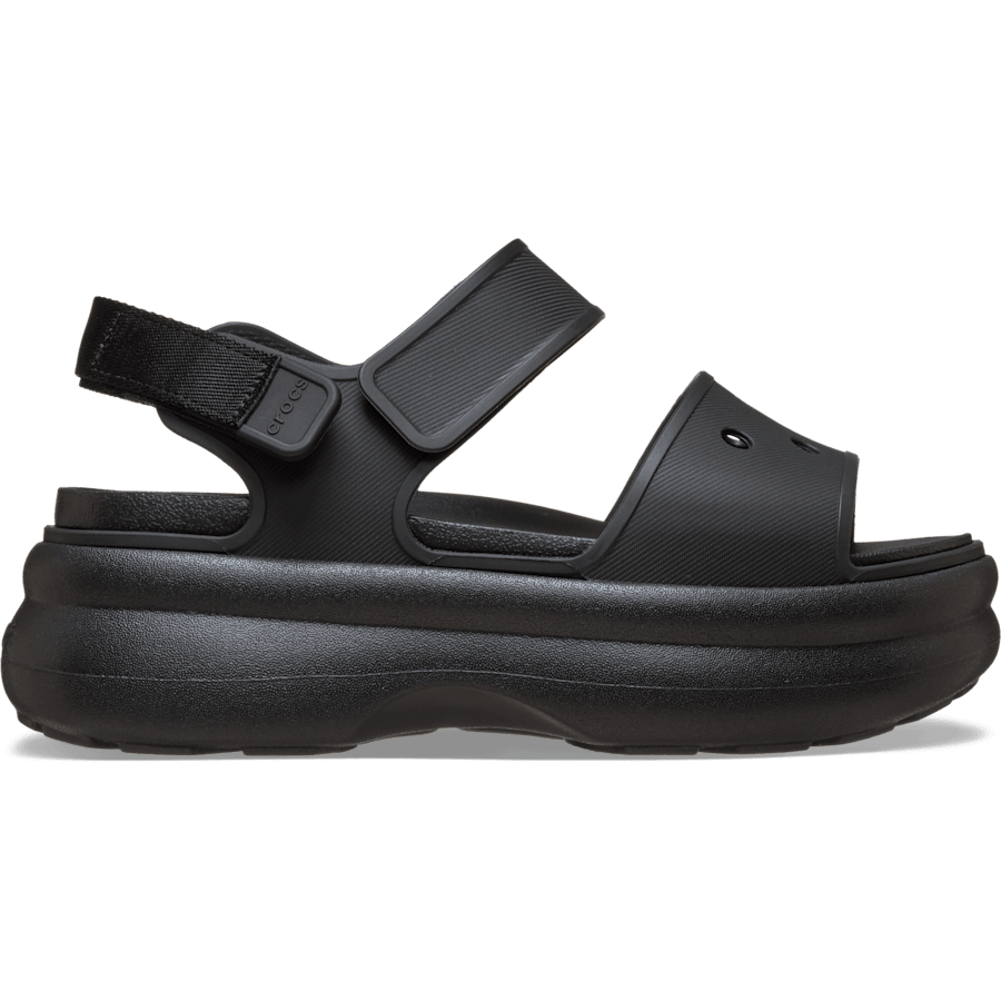 Crocs Crocs Kadın Yüksek Platform Tabanlı Y Kayışlı Siyah Sandalet 211755-001