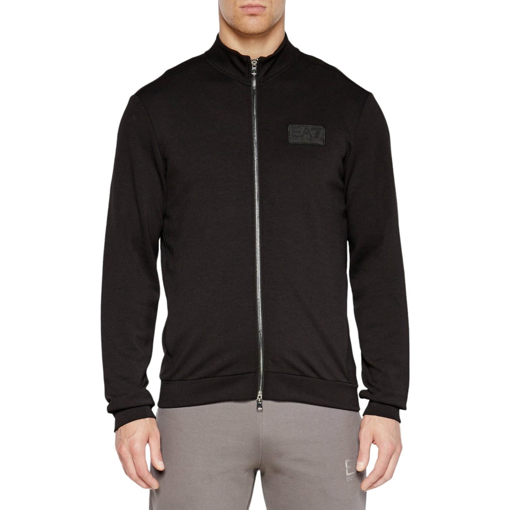 Ea7 Ea7 Erkek Kapüşonlu Fermuar Kapamalı Cepli Uzun Kol Siyah Sweatshirt 6DPM82 PJZKZ-1200
