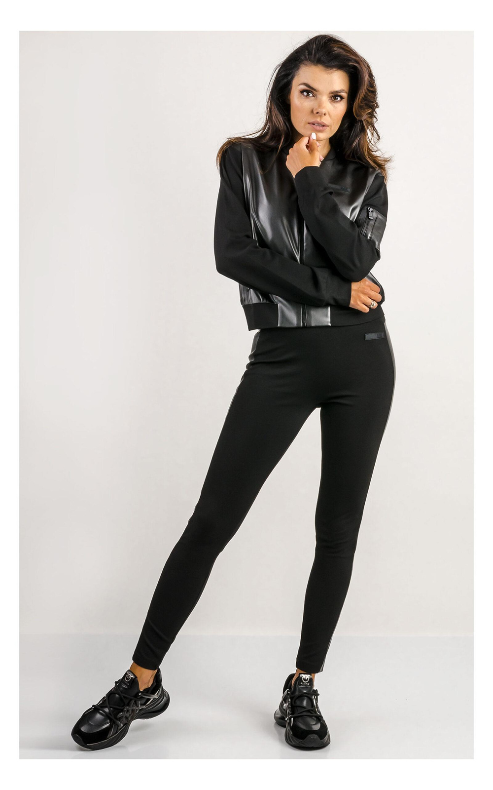 Ea7 Ea7 Kadın Şerit Detaylı Rahat Siyah Tayt 6DTP79 TJZOZ-1200