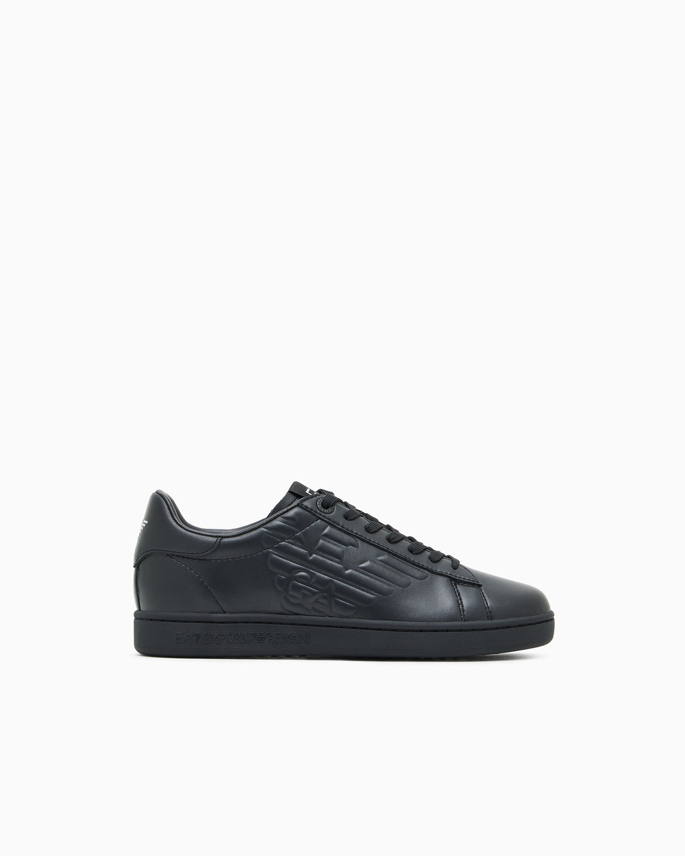 EA7 Ea7 Unısex Kartal Logo Kabartmalı Düşük Bilekli Hakiki Deri Siyah Sneaker 7X000331 AF10848-MC061