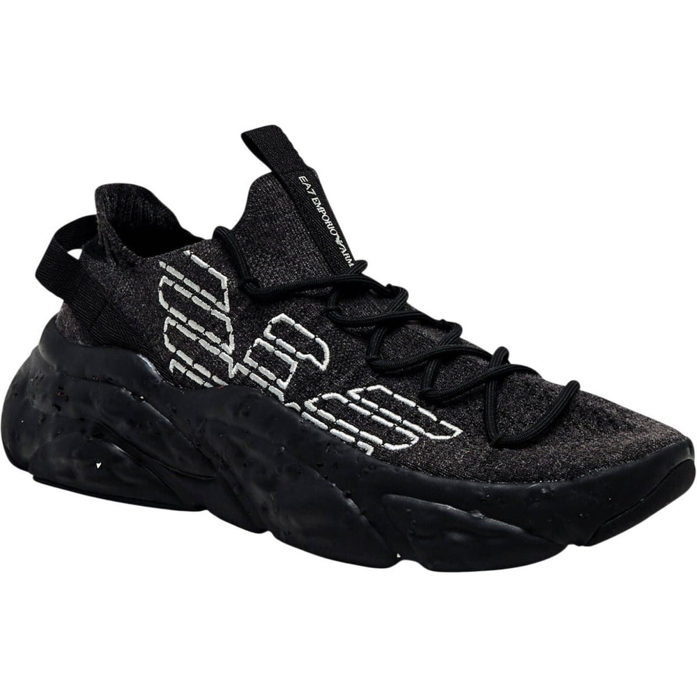 EA7 Ea7 Unısex Yüksek Rahat Tabanlı Kartal Logo Desenli Siyah Sneaker 7X000600 AF22912-MZ875