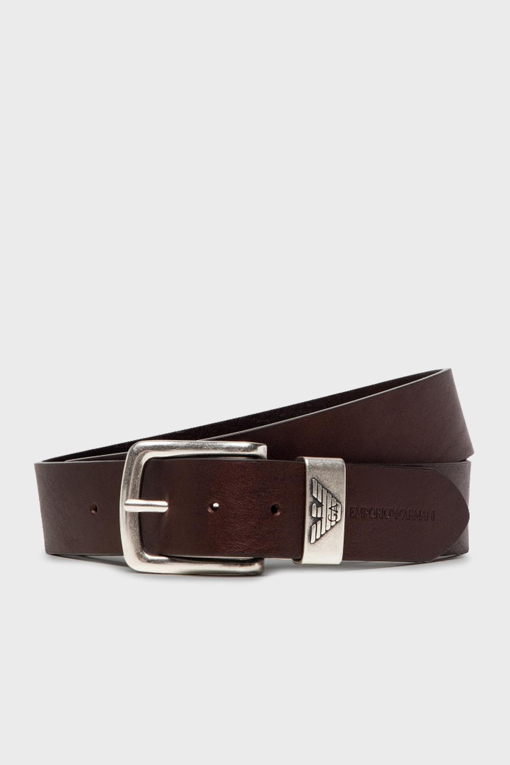Emporio Armani Emporıo Armani Erkek %100 Deri Marka Logolu Kahverengi Kemer Y4S201 YDD6G-80005