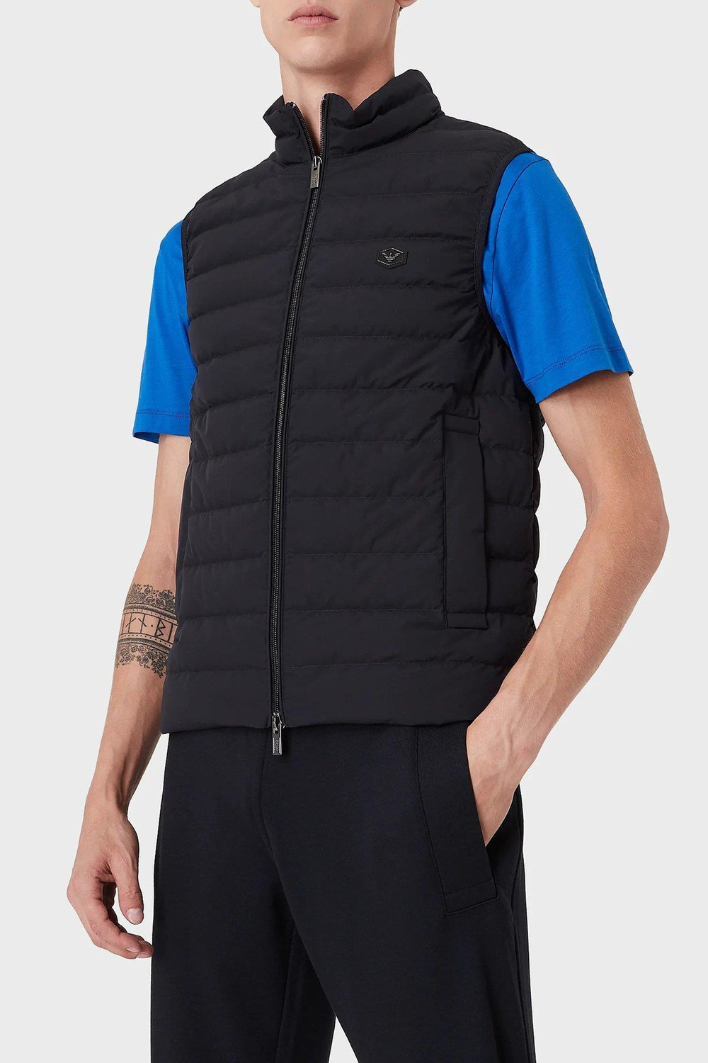 Emporio Armani Emporıo Armani Erkek Dik Yaka Yalıtımlı Marka Logolu Fermuarlı Lacivert Mont 8N1BQ1 1NLRZ-0920