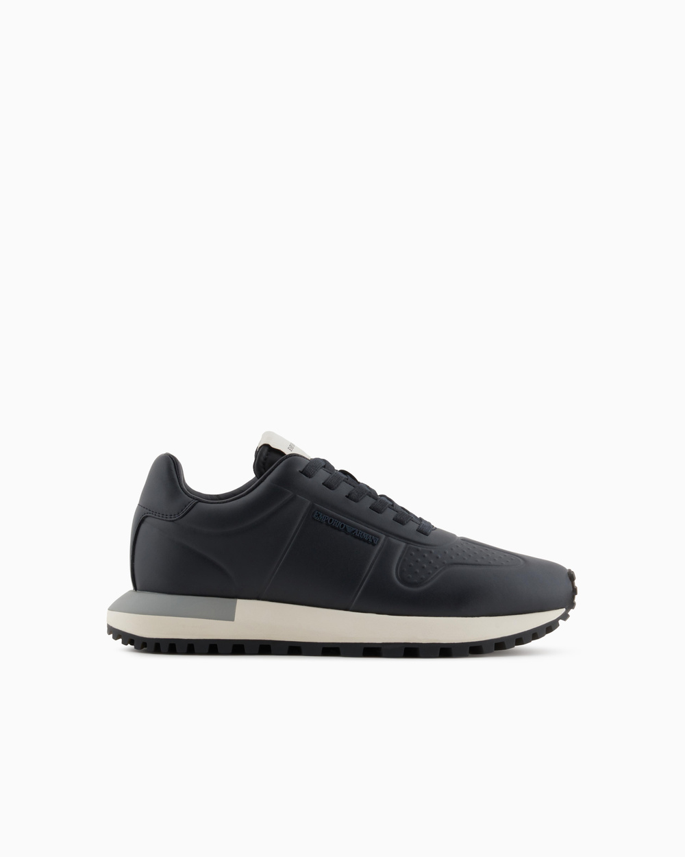 EMPORIO ARMANI Emporıo Armani Erkek Kaydırmaz Rahat Taban Deri Lacivert Sneaker X4X684 XR323-00285