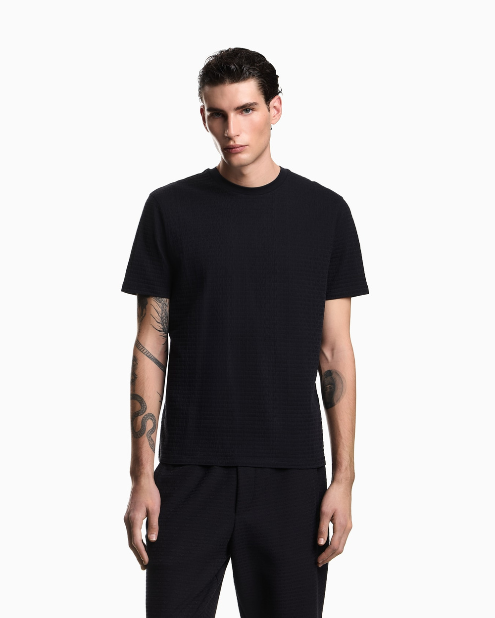 Emporio Armani Emporıo Armani Erkek Kısa Kol Bisiklet Yaka Rahat Kesim Siyah T-Shirt EM004594 AF10762-FC293