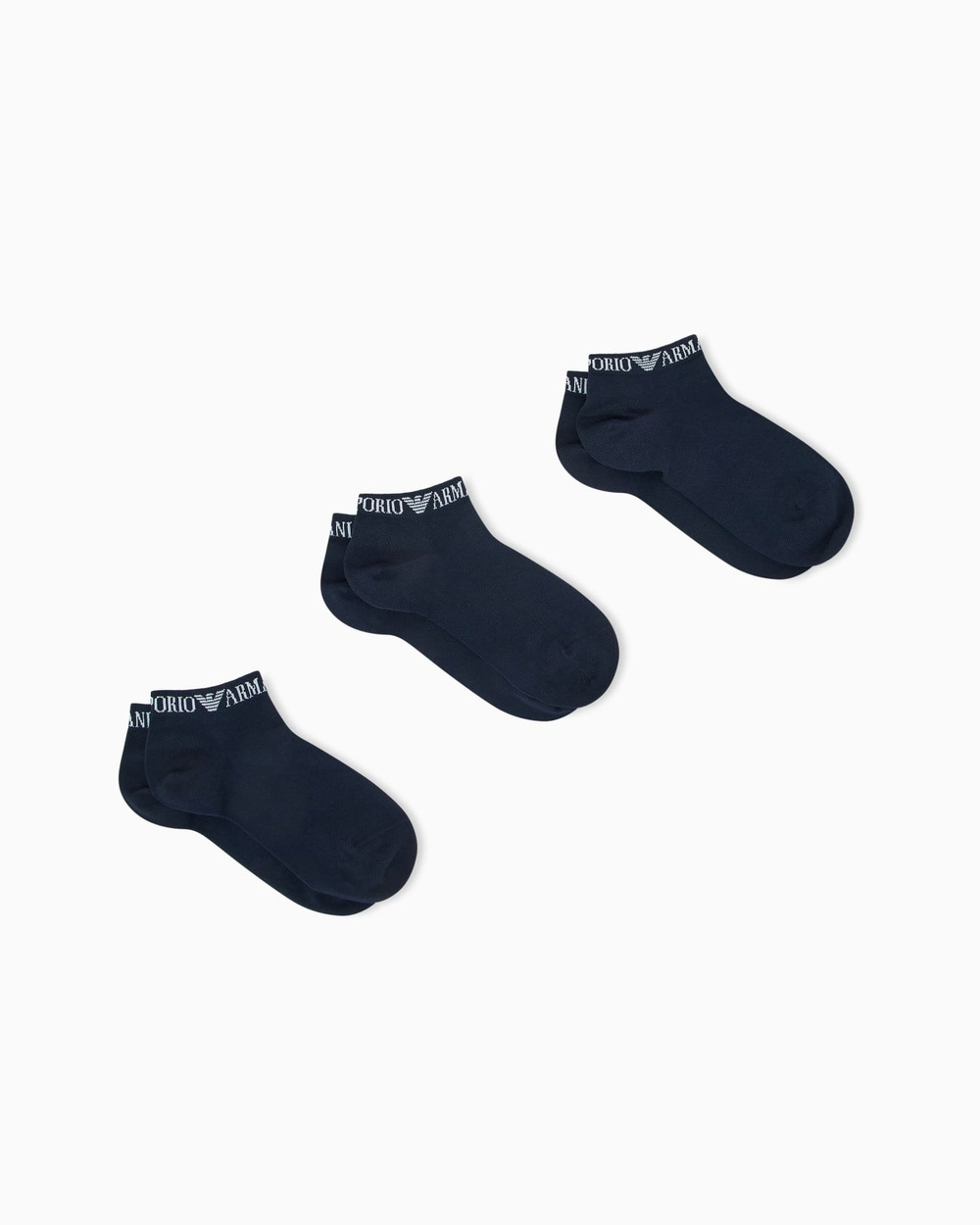 Emporio Armani Emporıo Body Erkek Düşük Bilekli Logo Detaylı Pamuklu Üçlü Paket Lacivert Çorap EM000550 AF20083-MB153