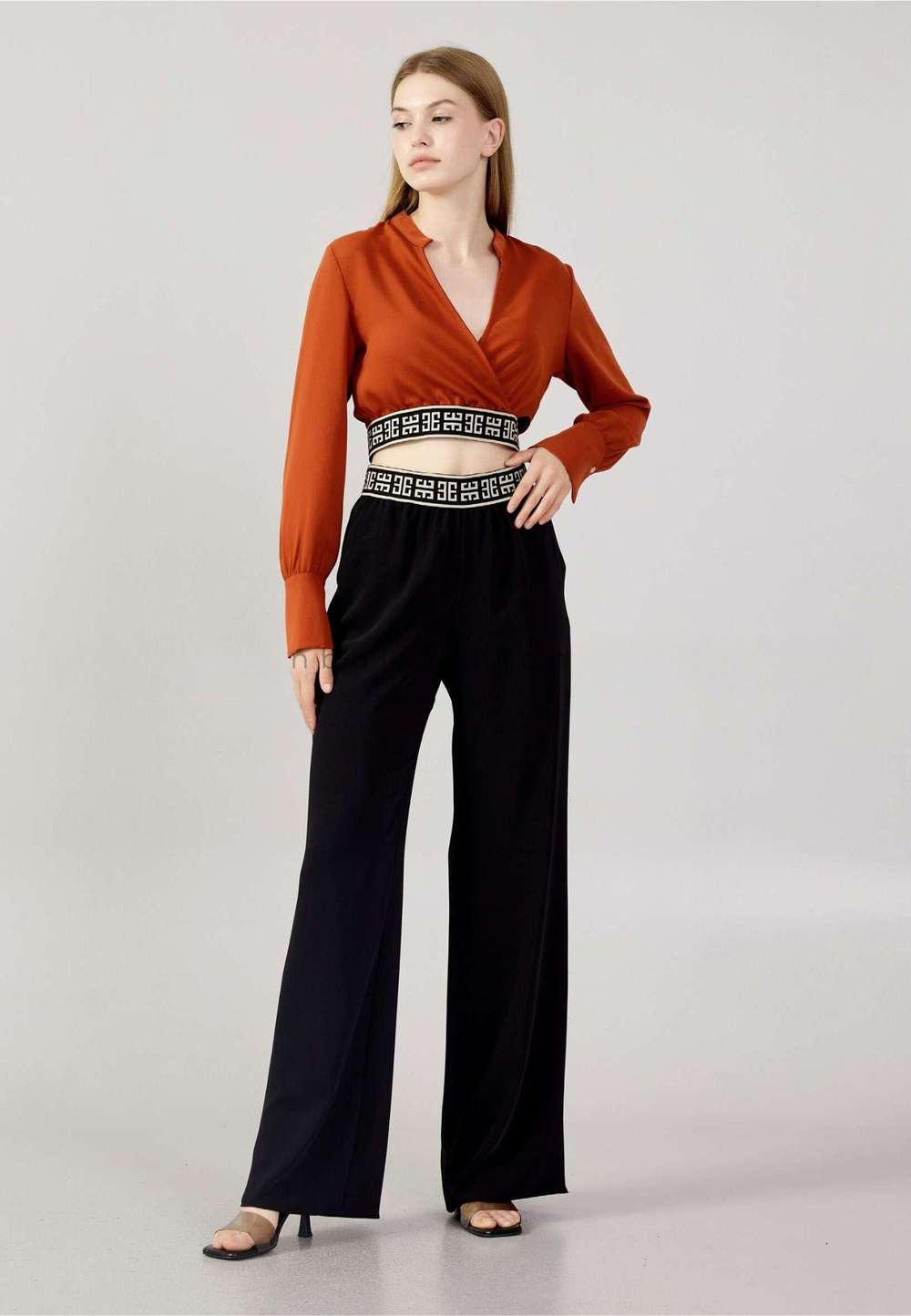 Explosion Explosıon Kadın Dokuma Gömek Yaka Uzun Kol Günlük Turuncu Bluz EXP17993-TURUNCU