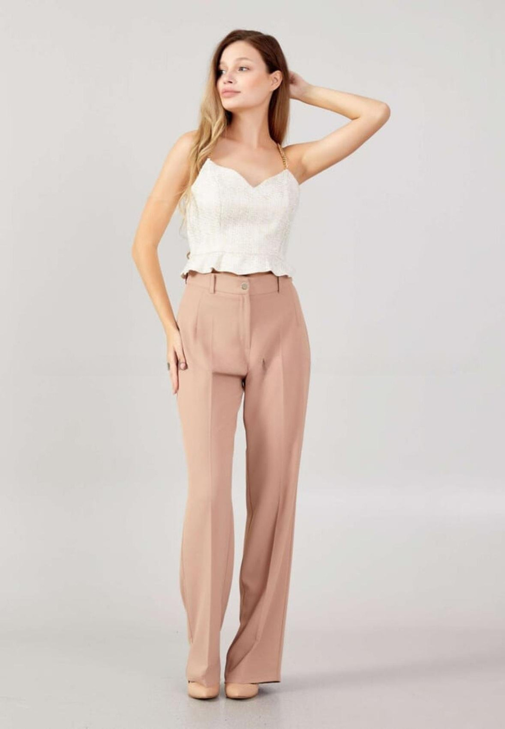 Explosion Explosıon Kadın İnce Askılı Pamuklu Ekru Bluz EXP17948-EKRU