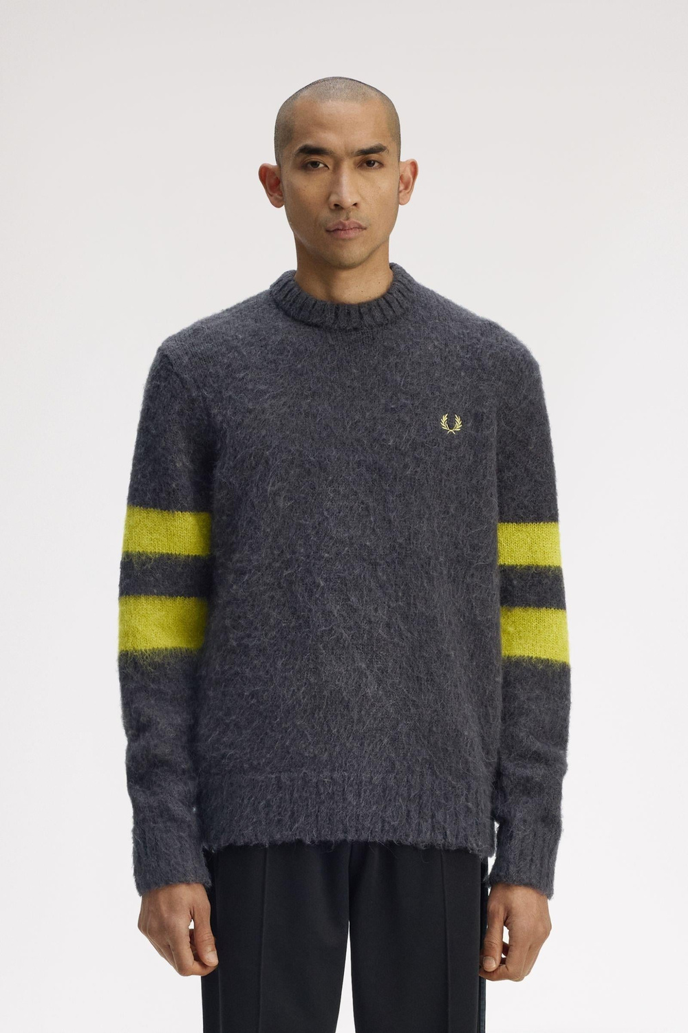 Fred Perry Fred Perry Erkek Bisiklet Yaka Uzun Kol Pamuklu Regular Fit Gri Hırka K1551-297
