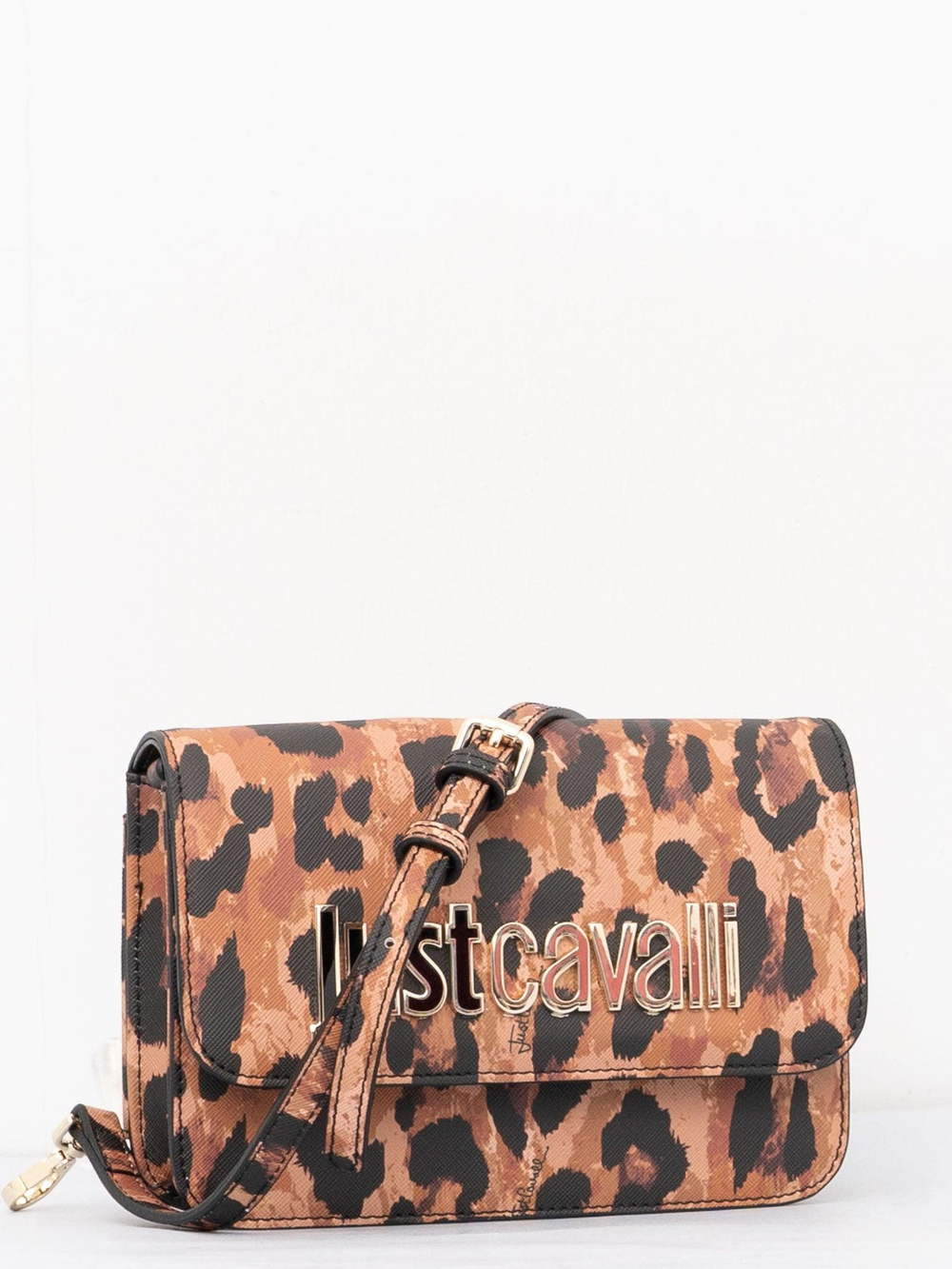 Just Cavalli Just Cavalli Kadın Marka Logolu Metal Tokalı Leopar Desenli Leopar Omuz Çantası 77RA4BBAZS766-633