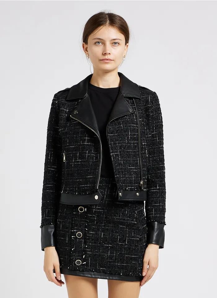 Liu Jo Lıu Jo Kadın Fermuar Kapamalı Uzun Kollu Kruvaze Yaka Siyah Ceket WF3133T3597-A4080