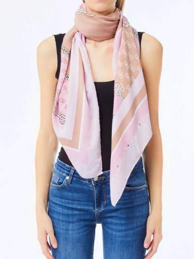 LIU JO Lıu Jo Kadın Logo Desenli Dokuma Kumaş Pembe Fular 2F5067T0300-43204