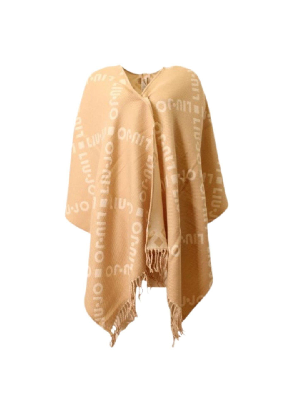 LIU JO Lıu Jo Kadın Marka Logo Baskılı Uçları Psüküllü Sarı Panço 2F5033T0300-30003