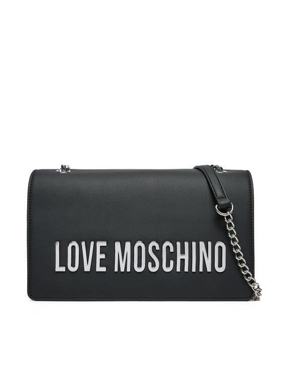 Love Moschino Love Moschino Kadın Deri Logo ve Zincir Detaylı Siyah1 Omuz Çantası JC4192PP1MKD0-00B