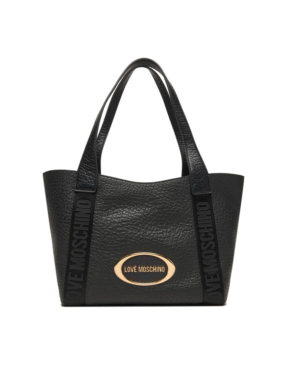 Love Moschino Love Moschino Kadın Metal Logo Fermuar Kapama Deri Kısa Kulp Siyah Omuz Çantası JC4337PP0NK14-00A