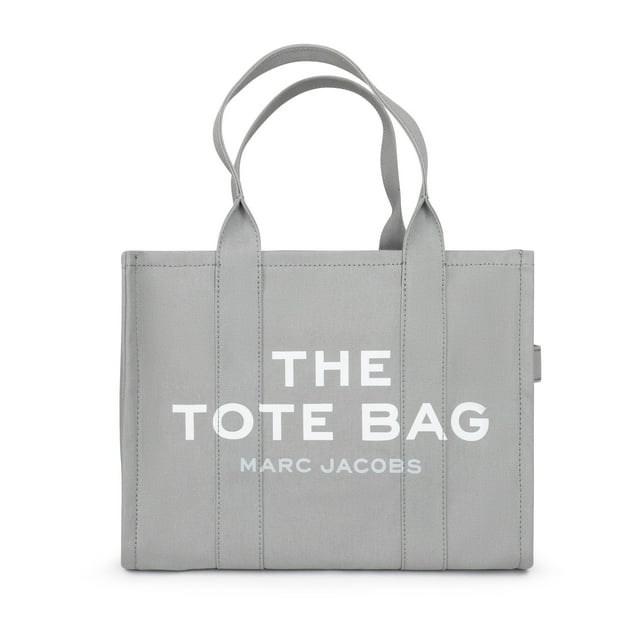 Marc Jacobs Marc Jacobs Kadın Logo Desenli Fermuarlı Pamuklu Kanvas Gri Omuz Çantası M0016156-050