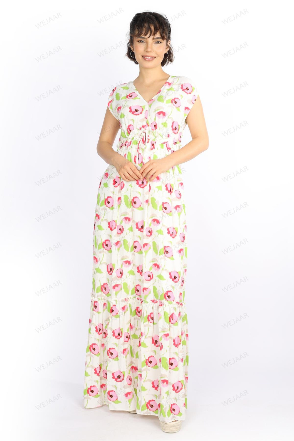 Naar Naar Kadın Çiçek Desenli Normal Kalıp Ferah Çok Renkli1 Elbise NAAR81134-ORİJİNAL