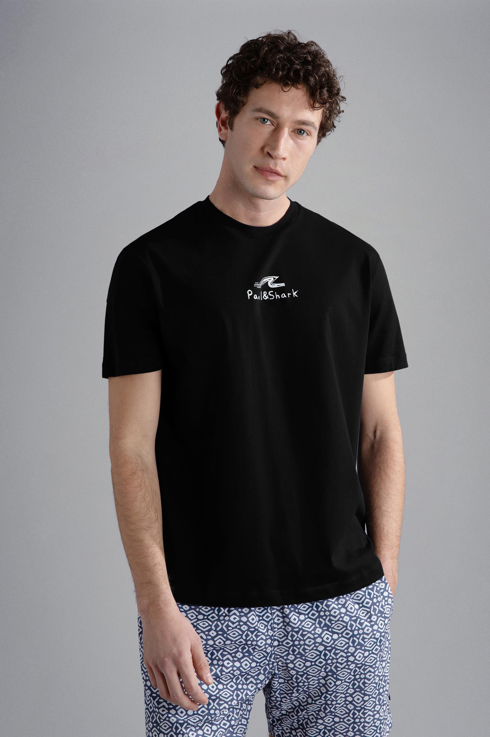 Paul Shark Paul Shark Erkek Marka Logolu Pamuklu Normal Kalıp Günlük Siyah T-Shirt 24411061-011