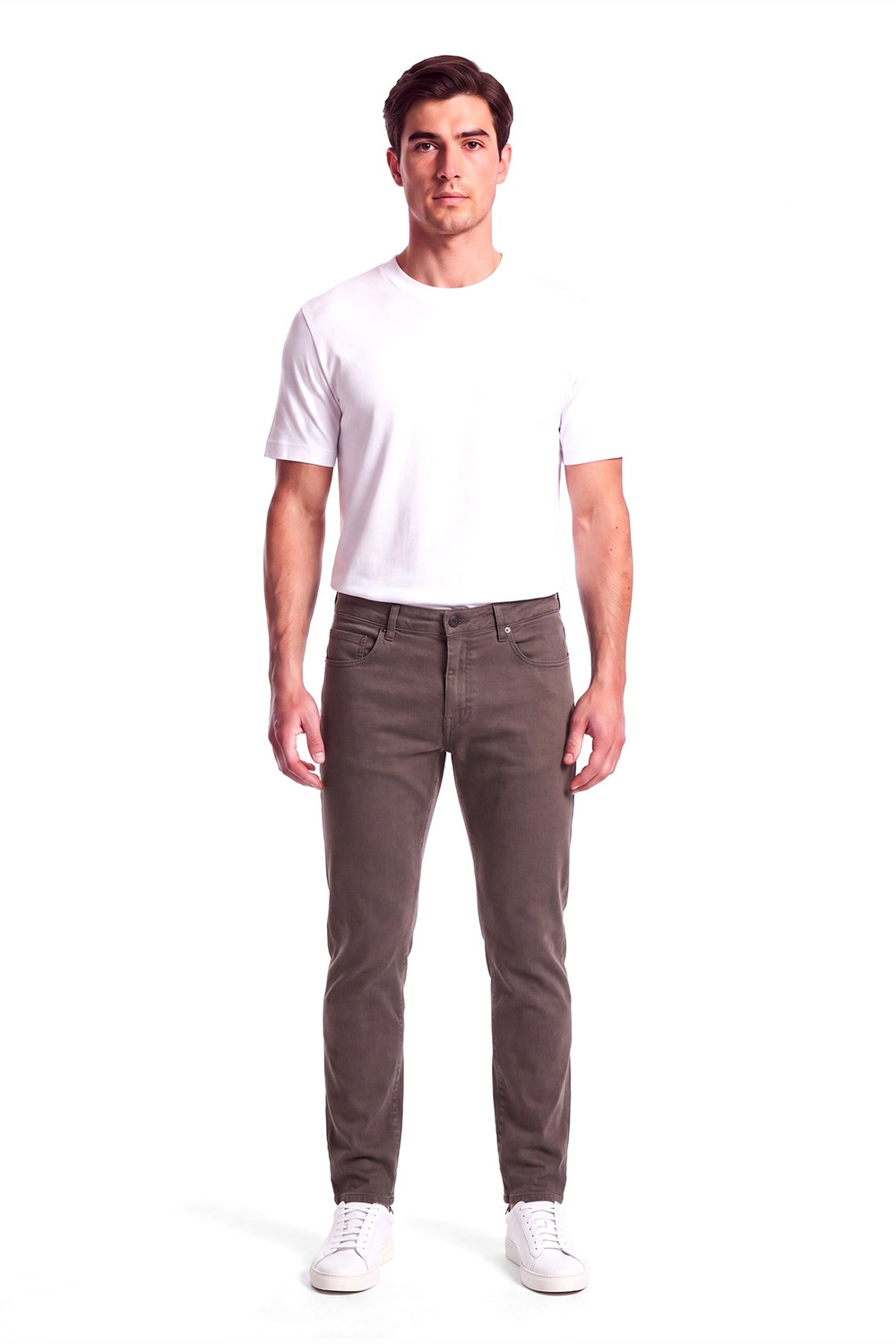 Paul Shark Paul Shark Erkek Normal Kalıp Pamuklu Düz Paça Esnek Denim Kahverengi Jeans 16314174-306