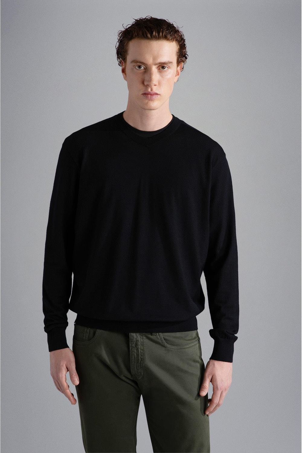 Paul Shark Paul Shark Erkek Uzun kollu Günlük Kullanım Normal kesim Siyah Kazak 13311088A-011