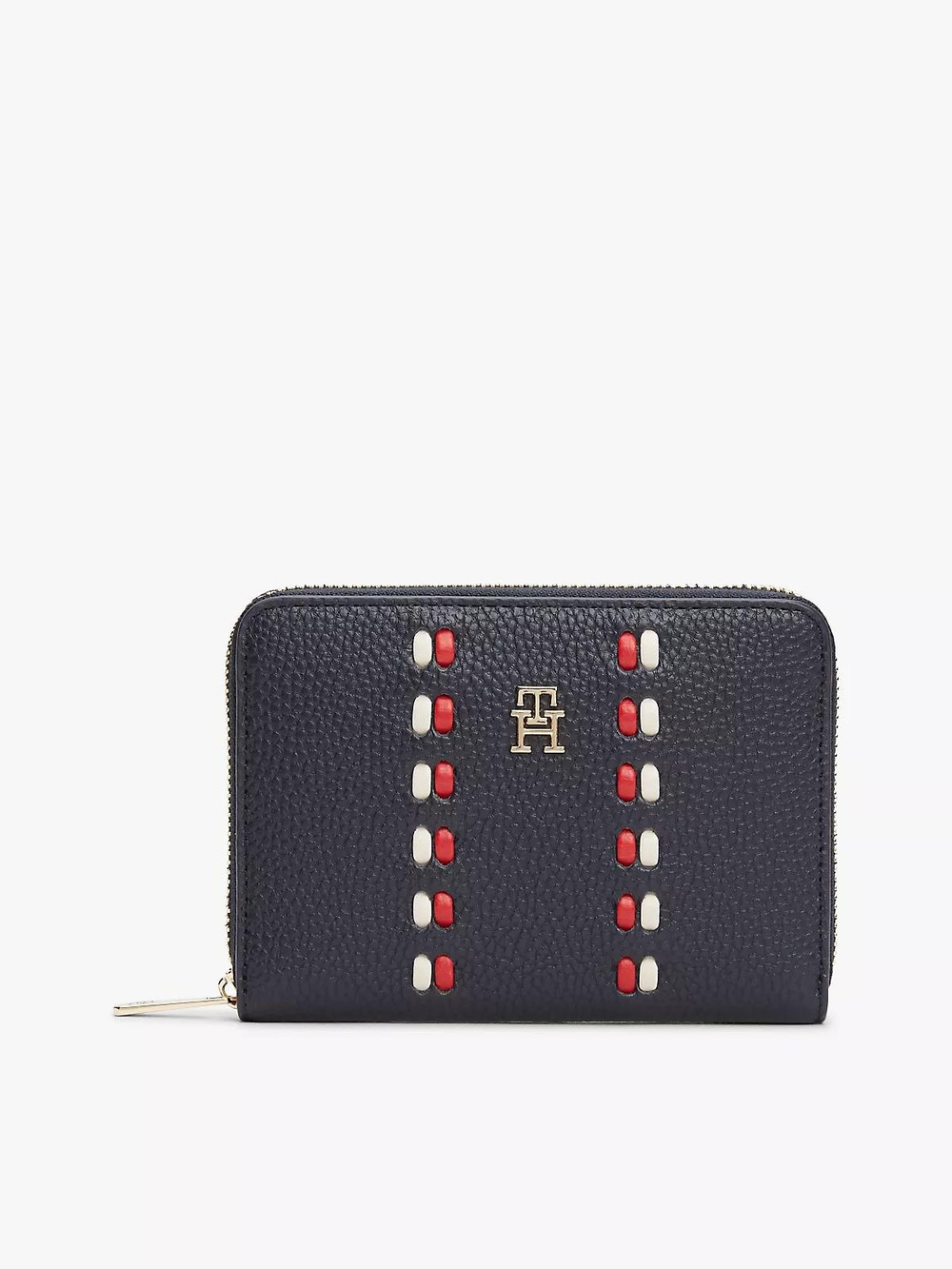 Tommy Hilfiger Tommy Hilfiger Kadın Fermuarlı Bozuk Para Bölmeli Çakıl Taşı Desenli Lacivert Cüzdan AW0AW18132-DW6