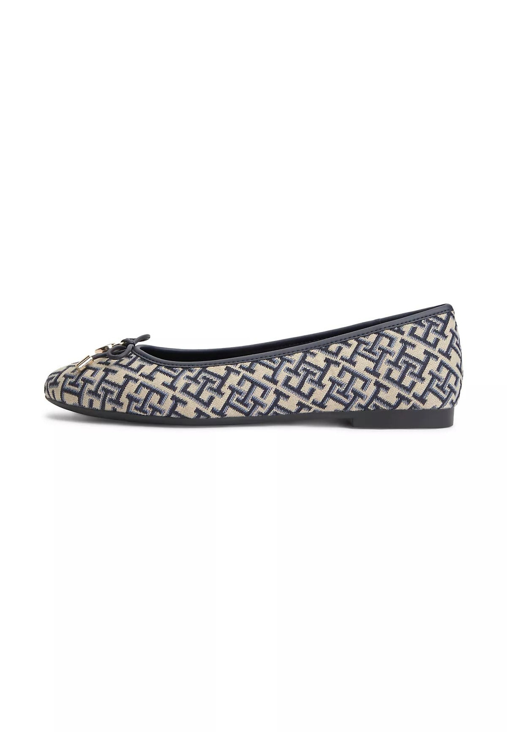 Tommy Hilfiger Tommy Hilfiger Kadın Monogram TH Logolu İnce Topuklu Yuvarlak Burunlu Lacivert Espadril FW0FW09504-DW6