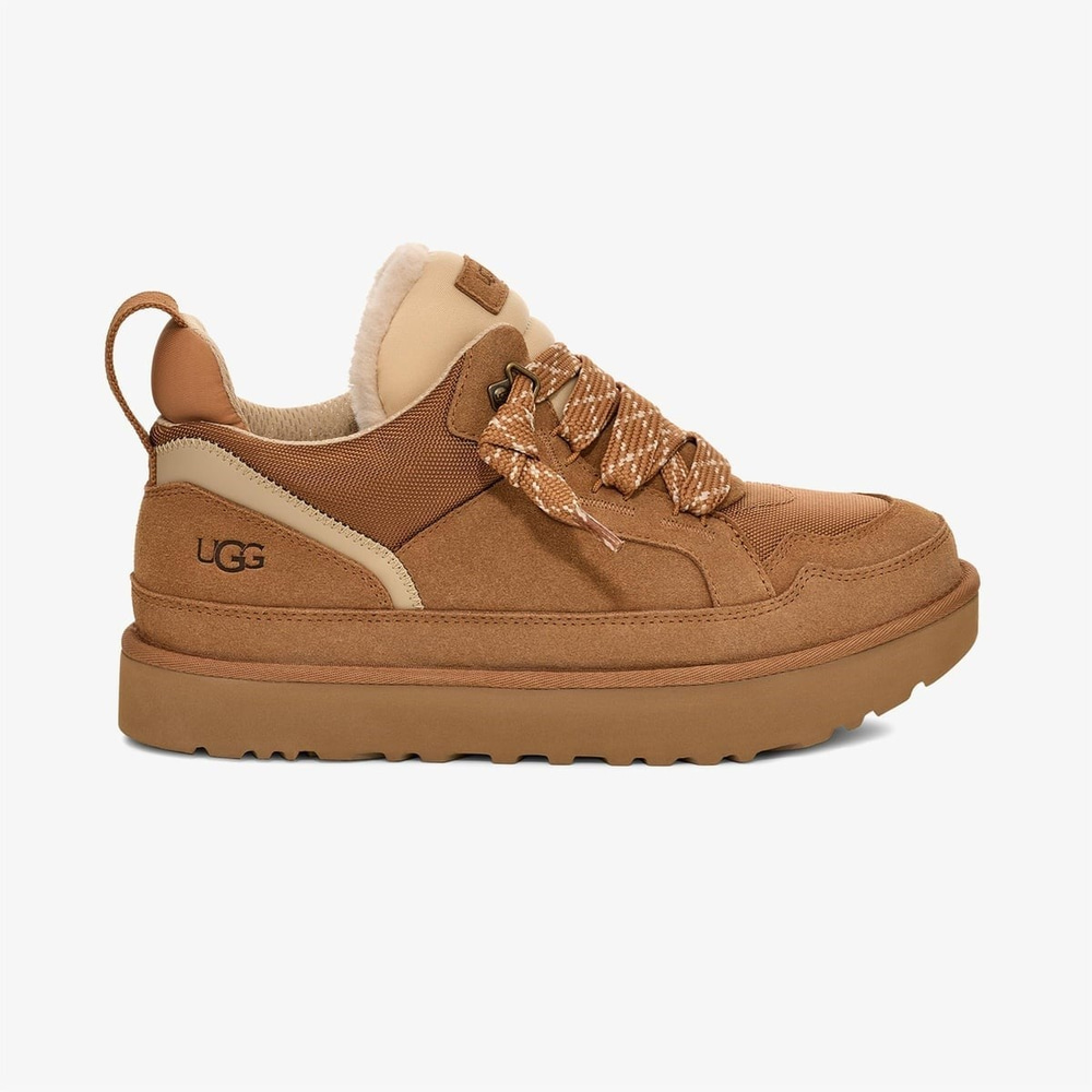 UGG UGG Erkek Süet Detaylı Rahat EVA Tabanlı Deri Taba Sneaker 1170750-CHESTNUT